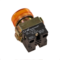 Лампа индикаторная,сигнальная  XB2-BV65 220V, D 22мм (желтая)