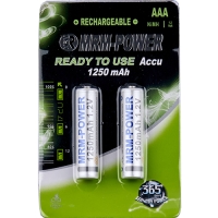 Аккумулятор ААА ,пара  2шт  аккумуляторная  1.2В 1250 мА/ч  MRM-Power мизинчиковая