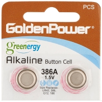 Батарейка 1,5V, 386A (LR43, G12, 186) Golden Power Alkaline