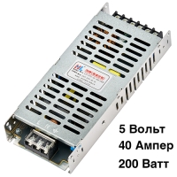 5V-40A-200W SLIM Блок питания импульсный адаптер,источник питания для LED мониторов S-200-5