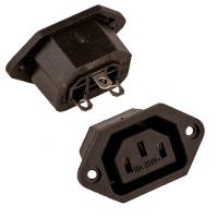 Разъём питания гнездо IEC С-13 female ,мама , 3 пина на корпус 10 Ампер