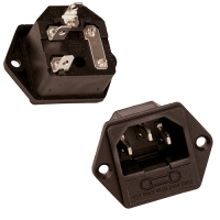 Разъём питания гнездо IEC С-14 male ,папа  , 3 пина на корпус 10 Ампер с предохранителем