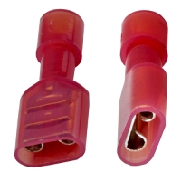 Набор клемм №1 ножевых папа-мама, изолированные  6.3 мм синий ,красный 160 штук 0.5-1.5 мм кв.