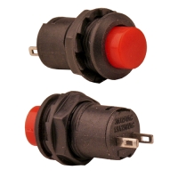 Кнопка  №64 с фиксацией ON-OFF монтажное отверстие 12 мм длина 20 мм 250 Вольт 3 Ампер красная