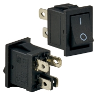 Переключатель клавишный K30 4х контактный на две линии  ON-OFF 18 х12 мм 250 Вольт 6 Ампер