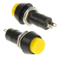 Кнопка  с фиксацией желтая 220 Вольт 3 Ампер № 63