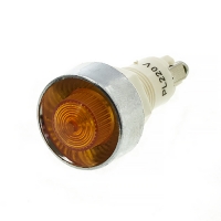 Лампа индикаторная,сигнальная  220V, Ø12 мм. (желтая)