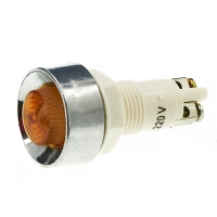 Лампа индикаторная,сигнальная  220V, Ø12 мм. (желтая)