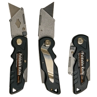 Нож складной с трапециевидным лезвием  строительный + 4 запаски