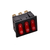 Переключатель клавишный c подсветкой (K116) ON-OFF, 250V AC, 16A, 9 контактов DPST, 25х21х32 мм.