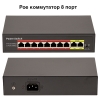 Poe swith power коммутатор 8 порт для видеонаблюдения