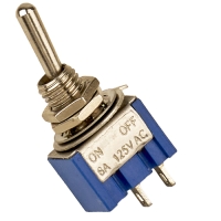 Тумблер (Т-22-2) ON-OFF, 250V AC, 3A, 2 контакта, 17х6х5 мм.